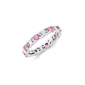 Sterling Silver Stackable Expressions Created Pink Sapphire Ring ユニセックス