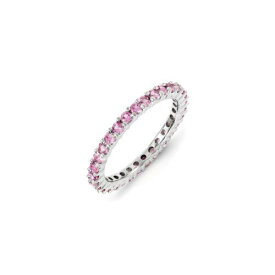 Sterling Silver Stackable Expressions Created Pink Sapphire Ring ユニセックス