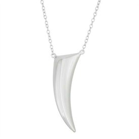 Classic Sterling Silver Shiny Spike Necklace ユニセックス