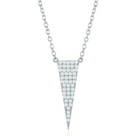 Classic Sterling Silver Triangle CZ Necklace ユニセックス