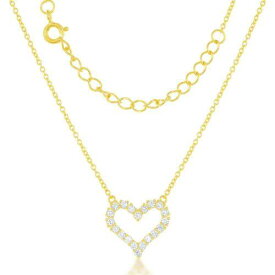Unbranded Sterling Silver GP Small Open CZ Heart Necklace ユニセックス