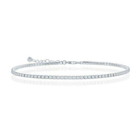 Classic Sterling Silver 2mm CZ Tennis Anklet ユニセックス