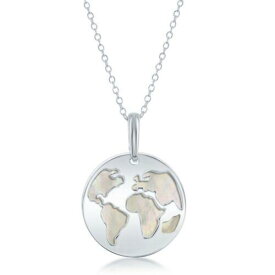 Classic Sterling Silver Globe Cut-Out with MOP Disc Necklace ユニセックス