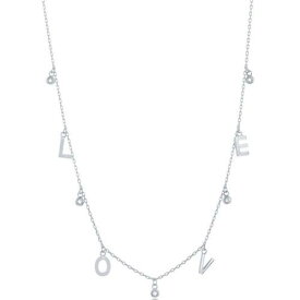 Classic Women's Necklace Sterling Silver LOVE and CZ Charms M-6932 レディース