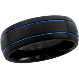 Blackjack Men's Ring Black and Blue Double Stripe Tungsten Size 12 SW-2086-12 メンズ