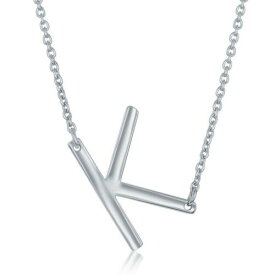 Classic Sterling Silver Sideways K Initial Necklace ユニセックス
