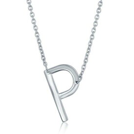 Classic Sterling Silver Sideways P Initial Necklace ユニセックス