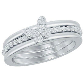 Classic Women's Ring Sterling Silver Micro Pave CZ Butterfly Size 7 W-2691-7 レディース
