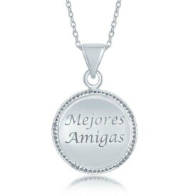 Classic Sterling Silver Inscribed Shiny Round Pendant ユニセックス