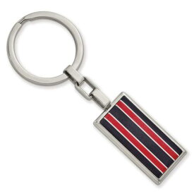 Chisel Stainless Steel Polished Black and Red Fiber Glass Key Chain メンズ