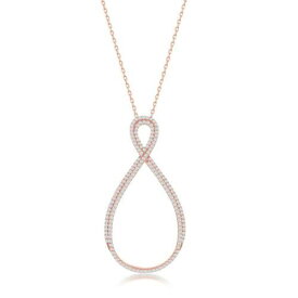 Classic Sterling Silver Large Open Pear Shaped Infinity Design Necklace ユニセックス