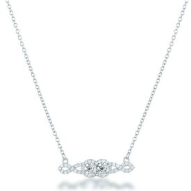 Classic Sterling Silver Us2gether Two-Stone CZ Center Necklace ユニセックス