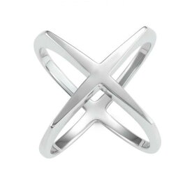 Classic Sterling Silver Wide Boxy X Ring Size 8 ユニセックス
