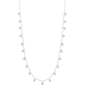 Classic Women's Necklace Sterling Silver Dangling Bezel-Set CZ M-6818 レディース