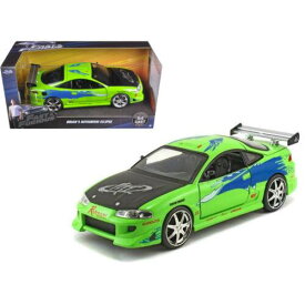 Jada Toys Jada 1/24 Diecast Car Brian's Mitsubishi Eclipse Green Black Hood and Graphics