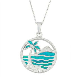 Classic Sterling Silver Palm Tree and Ocean Pendant ユニセックス