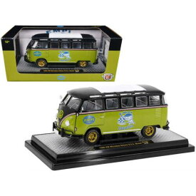 M2 Machines 1/24 Car Volkswagen Microbus Deluxe U.S.A. Model Lime Green/Black