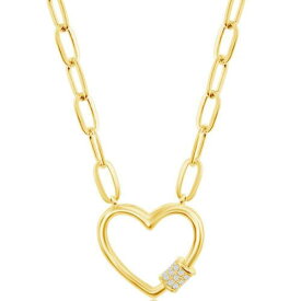 Classic Women's Necklace GP Sterling Micro Pave CZ Heart Carabiner M-6778-GP レディース
