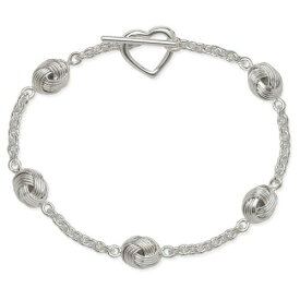 Classic Women's Bracelet Sterling Silver Knot with Heart Toggle Clasp 7 inch レディース