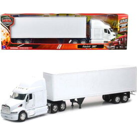 New Ray 1/32 Truck with Dry Goods Trailer Long Haul Truckers Peterbilt 387 White