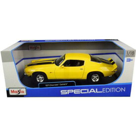 Maisto 1/18 Diecast Model Car 1971 Chevrolet Camaro Yellow with Black Stripes