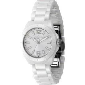 Invicta Women's Watch Ceramics Quartz Silver Tone Brass Dial Bracelet 47334 レディース