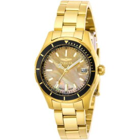 Invicta Women's Watch Pro Diver Quartz Gold MOP Dial Yellow Gold Bracelet 28645 レディース