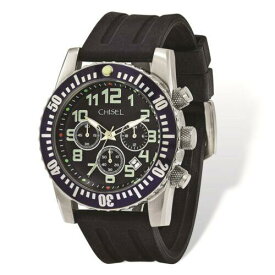 Chisel Men's Watch Japanese Quartz Chronograph Black Dial Silicone Rubber Strap メンズ