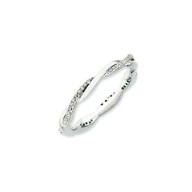Sterling Silver Stackable Expressions Polished Diamond Ring ユニセックス