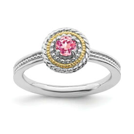Sterling Silver & 14k Stackable Expressions Pink Tourmaline Ring ユニセックス