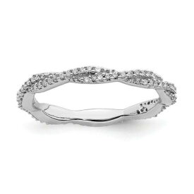 Sterling Silver Stackable Expressions Polished Diamond Ring ユニセックス