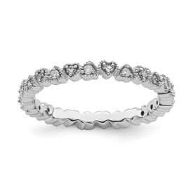 Sterling Silver Stackable Expressions Diamond Heart Ring ユニセックス