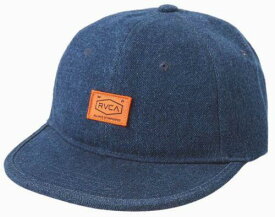 ルーカ RVCA Men's Chain Mail Claspback Indigo Denim 6 Panel Strapback Hat Cap メンズ