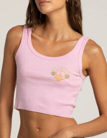 ビラボン Billabong Women's Love and Light Peace Cropped Sleeveless Tank Top Tee T-Shirt レディース