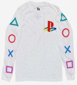 PlayStation Men's Remote Control Console Button Symbols Long Sleeve Tee T-Shirt メンズ