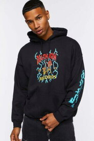 Death Row Records Men's 1991 Electric Graphic Logo Hoodie Sweatshirt in Black メンズ