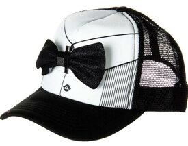 クイックシルバー Quiksilver Men's Diggler Bow Tie Trucker Hat Cap - Black/White メンズ