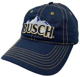 Busch Beer Men's Officially Licensed Embroidered Contrast Stitch Hat Cap in Navy メンズ