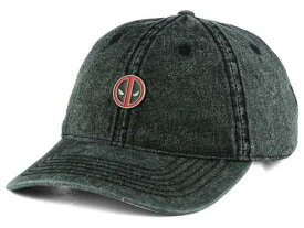 Deadpool Men's Marvel Metal Pin Dad Denim Hat Cap - Wash Black メンズ