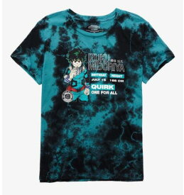 Hot Topic My Hero Academia Anime Men's Izuku Midoriya Profile Tie-Dye Wash Tee T-Shirt メンズ