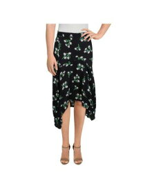 ラッシュ LUSH Womens Black Ruffled Zippered Floral Knee Length Cocktail Hi-Lo Skirt S レディース