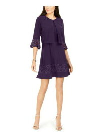 ジェシカハワード JESSICA HOWARD Womens Purple Lace Cuff Evening Jacket Petites Size: 14P レディース