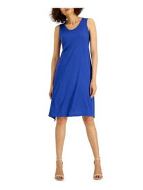 アンクライン ANNE KLEIN Womens Blue Pullover Handkerchief Hem Sleeveless Midi Dress S レディース