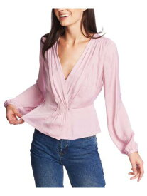 1. STATE Womens Pink Long Sleeve V Neck Blouse XS レディース