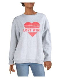 GIRL DANGEROUS Womens Gray Crewneck Long Sleeve Printed Sweatshirt Size: XS レディース