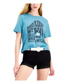 ジャンクフード JUNK FOOD Womens Teal Stretch Logo Short Sleeve Crew Neck T-Shirt Juniors S レディース