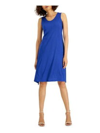 アンクライン ANNE KLEIN Womens Blue Pullover Handkerchief Hem Sleeveless Midi Dress M レディース