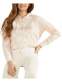 ゲス GUESS Womens Pink Ribbed Drawstring Tie Dye Sweatshirt S レディース