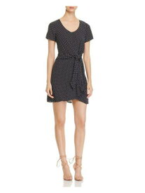 スリー ドッツ THREE DOTS Womens Black Tie Short Sleeve Mini Party Fit + Flare Dress S レディース