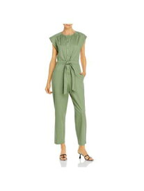 レベッカテイラー LA VIE BY REBECCA TAYLOR Womens Green Tie Button Cap Sleeve Jumpsuit M レディース